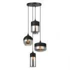 Molina, nowoczesna lampa wisząca, czarna, E27, MDM-4364/4 BK+SG